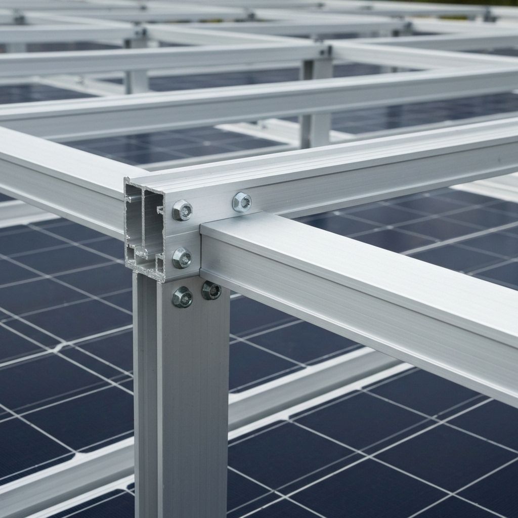 Aluminum Frames - Corrosion-resistant aluminum frames engineered for structural integrity and long-lasting solar panel installations.